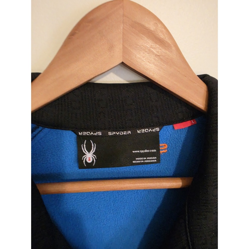 Spyder Men's Full Zip Fleece Stryke Jacket Blue/Black/Orange Size L - Picture 6 of 8